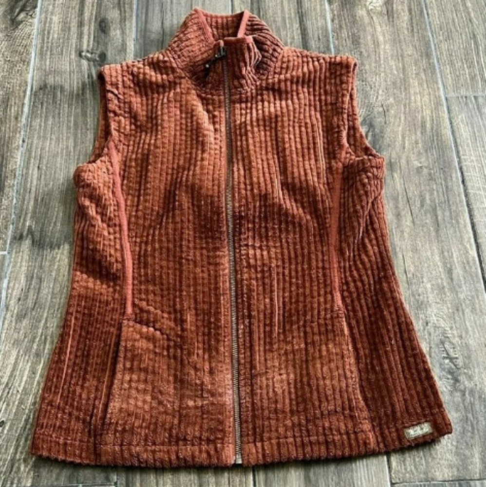 🆕Woolrich | Kinsdale Russet Brown Corduroy Zip Front Vest Women's Size Large